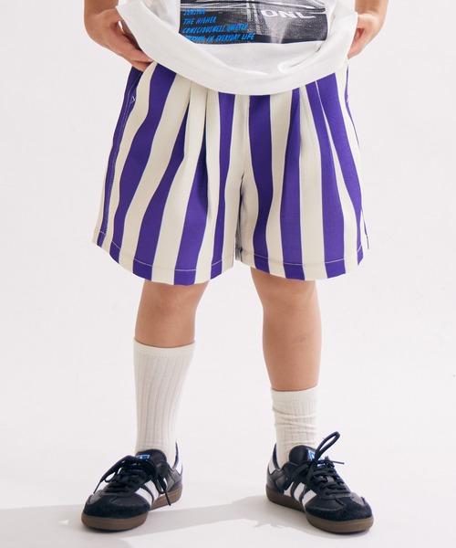 PAIRMANON STREET(ペアマノンストリート)の「【PAIRMANON STREET】ムラ織 総柄 タックショートパンツ(その他パンツ・キッズ・ブラック系その他/レッド系その他2/イエロー系その他/ホワイト/レッド/パープル・160/90/100/150/110/120/140/130)」の1枚目の写真