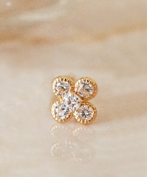 Phoebe（フィービィー）の「【K10】フラワービジューピアス(片耳)/お花/BOXつき（ピアス（片耳用）・レディース・イエローゴールド/ピンクゴールド・FREE）」の10枚目の写真