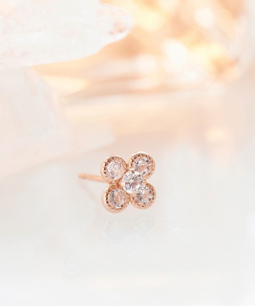 Phoebe（フィービィー）の「【K10】フラワービジューピアス(片耳)/お花/BOXつき（ピアス（片耳用）・レディース・イエローゴールド/ピンクゴールド・FREE）」の5枚目の写真