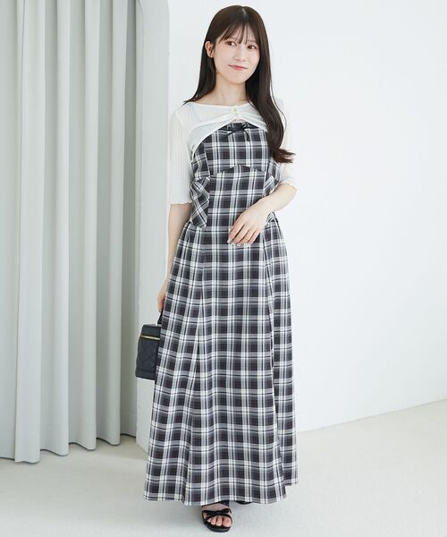 MAJESTIC LEGON（マジェスティックレゴン）の「トップスセットデコルテオープンワンピ（ワンピース・レディース・ブラック系その他/ブラック系その他2/ブラウン系その他2/ベージュ系その他2・MEDIUM/X-SMALL/SMALL）」の2枚目の写真