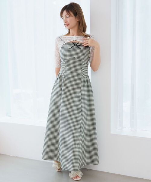 MAJESTIC LEGON（マジェスティックレゴン）の「トップスセットデコルテオープンワンピ（ワンピース・レディース・ブラック系その他/ブラック系その他2/ブラウン系その他2/ベージュ系その他2・MEDIUM/X-SMALL/SMALL）」の4枚目の写真