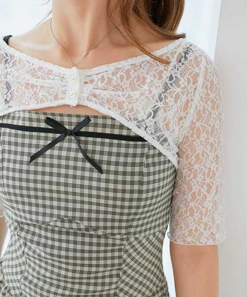 MAJESTIC LEGON（マジェスティックレゴン）の「トップスセットデコルテオープンワンピ（ワンピース・レディース・ブラック系その他/ブラック系その他2/ブラウン系その他2/ベージュ系その他2・MEDIUM/X-SMALL/SMALL）」の6枚目の写真