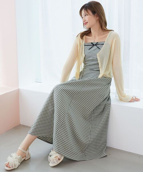 MAJESTIC LEGON（マジェスティックレゴン）の「トップスセットデコルテオープンワンピ（ワンピース・レディース・ブラック系その他/ブラック系その他2/ブラウン系その他2/ベージュ系その他2・MEDIUM/X-SMALL/SMALL）」の7枚目の写真