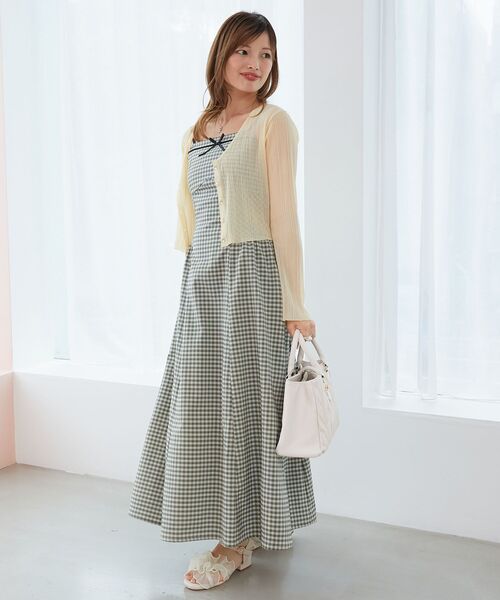 MAJESTIC LEGON（マジェスティックレゴン）の「トップスセットデコルテオープンワンピ（ワンピース・レディース・ブラック系その他/ブラック系その他2/ブラウン系その他2/ベージュ系その他2・MEDIUM/X-SMALL/SMALL）」の9枚目の写真