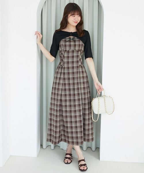 MAJESTIC LEGON（マジェスティックレゴン）の「トップスセットデコルテオープンワンピ（ワンピース・レディース・ブラック系その他/ブラック系その他2/ブラウン系その他2/ベージュ系その他2・MEDIUM/X-SMALL/SMALL）」の12枚目の写真