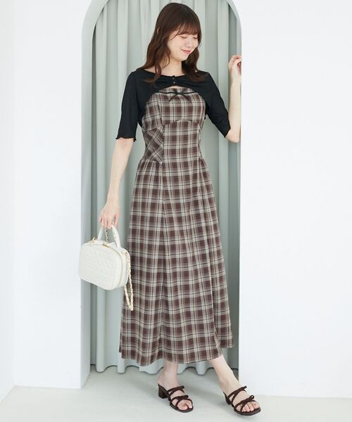 MAJESTIC LEGON（マジェスティックレゴン）の「トップスセットデコルテオープンワンピ（ワンピース・レディース・ブラック系その他/ブラック系その他2/ブラウン系その他2/ベージュ系その他2・MEDIUM/X-SMALL/SMALL）」の13枚目の写真