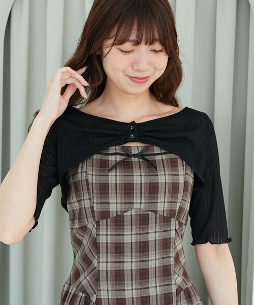 MAJESTIC LEGON（マジェスティックレゴン）の「トップスセットデコルテオープンワンピ（ワンピース・レディース・ブラック系その他/ブラック系その他2/ブラウン系その他2/ベージュ系その他2・MEDIUM/X-SMALL/SMALL）」の15枚目の写真