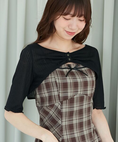 MAJESTIC LEGON（マジェスティックレゴン）の「トップスセットデコルテオープンワンピ（ワンピース・レディース・ブラック系その他/ブラック系その他2/ブラウン系その他2/ベージュ系その他2・MEDIUM/X-SMALL/SMALL）」の16枚目の写真