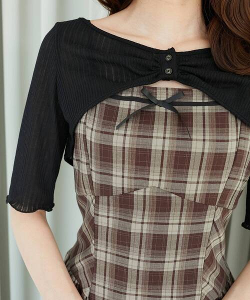 MAJESTIC LEGON（マジェスティックレゴン）の「トップスセットデコルテオープンワンピ（ワンピース・レディース・ブラック系その他/ブラック系その他2/ブラウン系その他2/ベージュ系その他2・MEDIUM/X-SMALL/SMALL）」の18枚目の写真