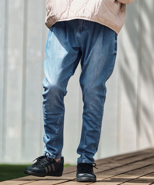CAMBIO(カンビオ)の「mp13797- Stretch Denim Ribbed Hem Pants デニムパンツ(デニムパンツ・メンズ・ライトインディゴブルー/ダークインディゴブルー・S/M/L)」の3枚目の写真
