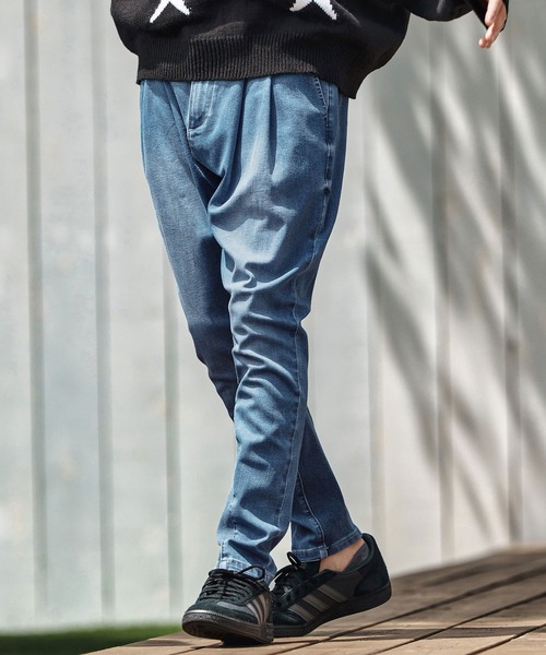 CAMBIO(カンビオ)の「mp13797- Stretch Denim Ribbed Hem Pants デニムパンツ(デニムパンツ・メンズ・ライトインディゴブルー/ダークインディゴブルー・S/M/L)」の5枚目の写真