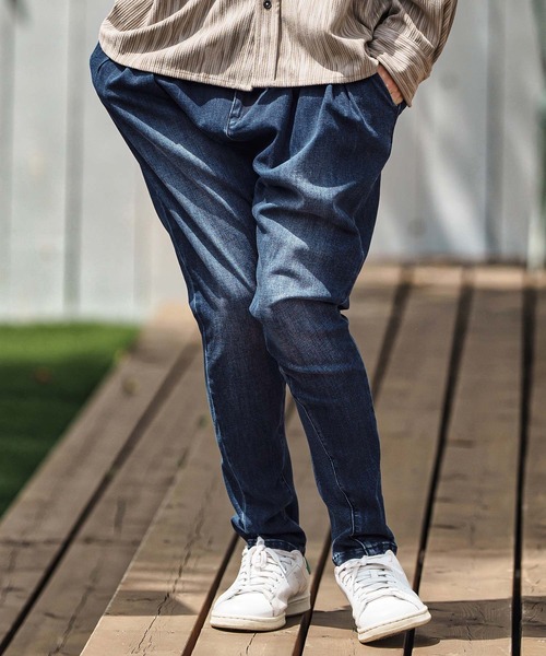 CAMBIO(カンビオ)の「mp13797- Stretch Denim Ribbed Hem Pants デニムパンツ(デニムパンツ・メンズ・ライトインディゴブルー/ダークインディゴブルー・S/M/L)」の9枚目の写真