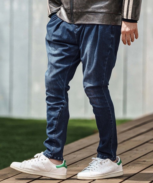 CAMBIO(カンビオ)の「mp13797- Stretch Denim Ribbed Hem Pants デニムパンツ(デニムパンツ・メンズ・ライトインディゴブルー/ダークインディゴブルー・S/M/L)」の10枚目の写真