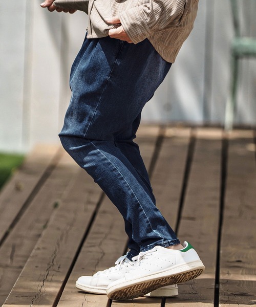 CAMBIO(カンビオ)の「mp13797- Stretch Denim Ribbed Hem Pants デニムパンツ(デニムパンツ・メンズ・ライトインディゴブルー/ダークインディゴブルー・S/M/L)」の11枚目の写真