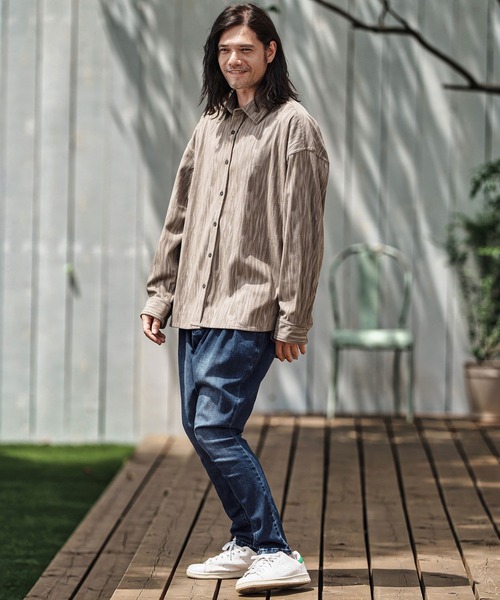 CAMBIO(カンビオ)の「mp13797- Stretch Denim Ribbed Hem Pants デニムパンツ(デニムパンツ・メンズ・ライトインディゴブルー/ダークインディゴブルー・S/M/L)」の12枚目の写真