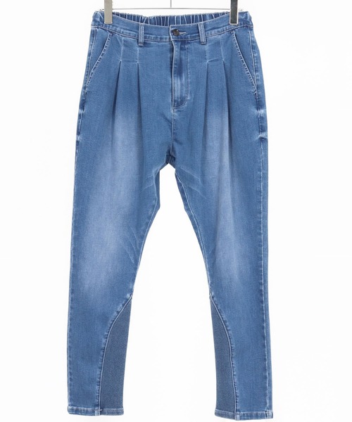 CAMBIO(カンビオ)の「mp13797- Stretch Denim Ribbed Hem Pants デニムパンツ(デニムパンツ・メンズ・ライトインディゴブルー/ダークインディゴブルー・S/M/L)」の15枚目の写真