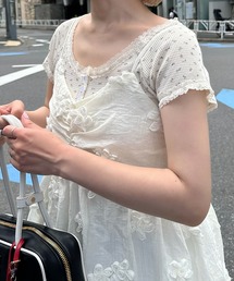 小花ワッフルレースT