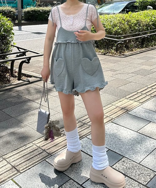 Alley Tokyo（アリートーキョー）の「小花ワッフルレースT（Tシャツ/カットソー・レディース・ピンク/オフホワイト/ベージュ・F）」の9枚目の写真