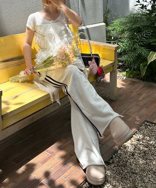 Alley Tokyo（アリートーキョー）の「小花ワッフルレースT（Tシャツ/カットソー・レディース・ピンク/オフホワイト/ベージュ・F）」の22枚目の写真
