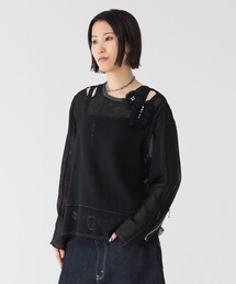 【1/15再値下げ】maturely / メッシュ トップ ロングスリーブ