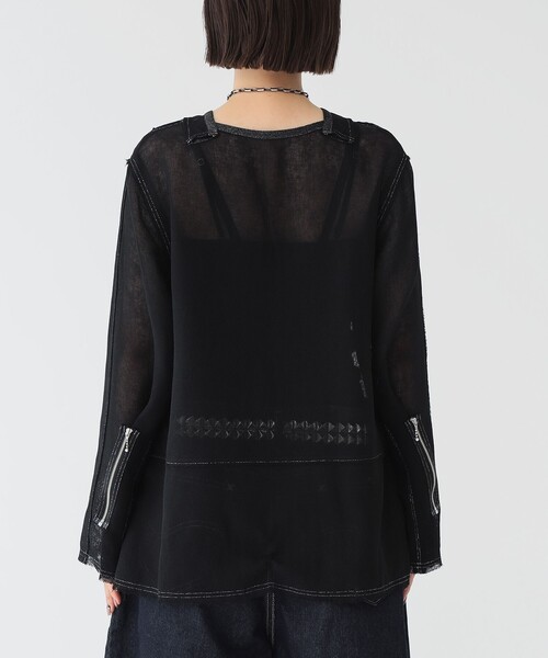 maturely（マチュアリー）の「【1/15再値下げ】maturely / メッシュ トップ ロングスリーブ（Tシャツ/カットソー・レディース・ブラック/アイボリー・ONE SIZE）」の8枚目の写真