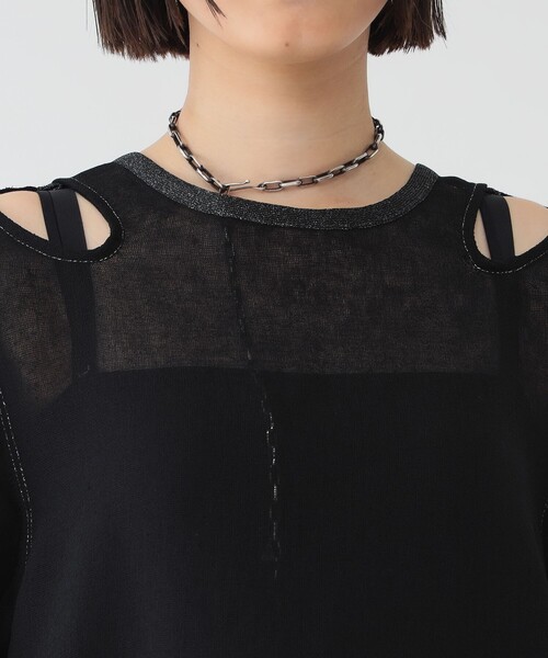 maturely（マチュアリー）の「【1/15再値下げ】maturely / メッシュ トップ ロングスリーブ（Tシャツ/カットソー・レディース・ブラック/アイボリー・ONE SIZE）」の9枚目の写真