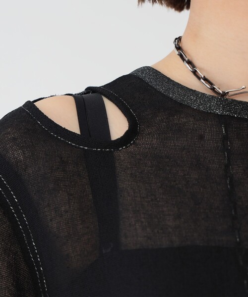 maturely（マチュアリー）の「【1/15再値下げ】maturely / メッシュ トップ ロングスリーブ（Tシャツ/カットソー・レディース・ブラック/アイボリー・ONE SIZE）」の12枚目の写真