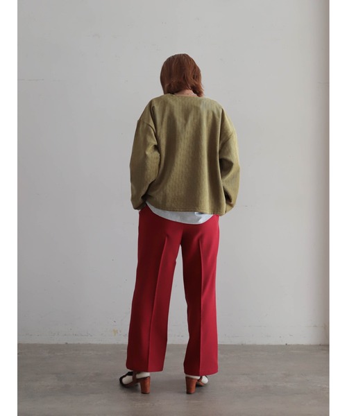 FIL DE FER（フィルデフェール）の「ベロアランダムリブ　ショートカーデ（カーディガン/ボレロ・レディース・ブルー/ライトグリーン・FREE）」の11枚目の写真