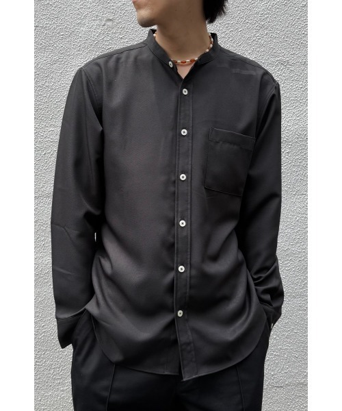 BIG MIKE（ビッグマイク）の「BIG MIKE ビックマイク バンドカラー ドライ リラックス 長袖 シャツ //// 102525342（シャツ/ブラウス・メンズ・ブラック/ホワイト/ベージュ・MEDIUM/X-LARGE/LARGE）」の3枚目の写真