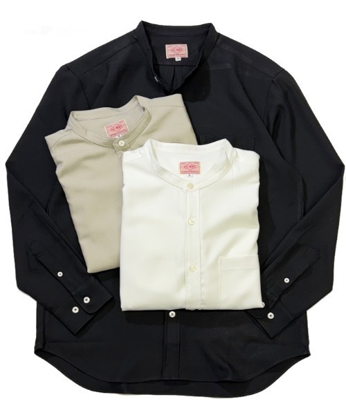 BIG MIKE（ビッグマイク）の「BIG MIKE ビックマイク バンドカラー ドライ リラックス 長袖 シャツ //// 102525342（シャツ/ブラウス・メンズ・ブラック/ホワイト/ベージュ・MEDIUM/X-LARGE/LARGE）」の17枚目の写真