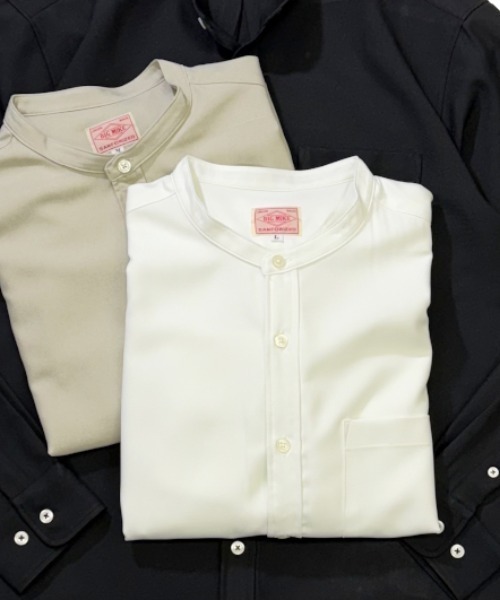 BIG MIKE（ビッグマイク）の「BIG MIKE ビックマイク バンドカラー ドライ リラックス 長袖 シャツ //// 102525342（シャツ/ブラウス・メンズ・ブラック/ホワイト/ベージュ・MEDIUM/X-LARGE/LARGE）」の18枚目の写真