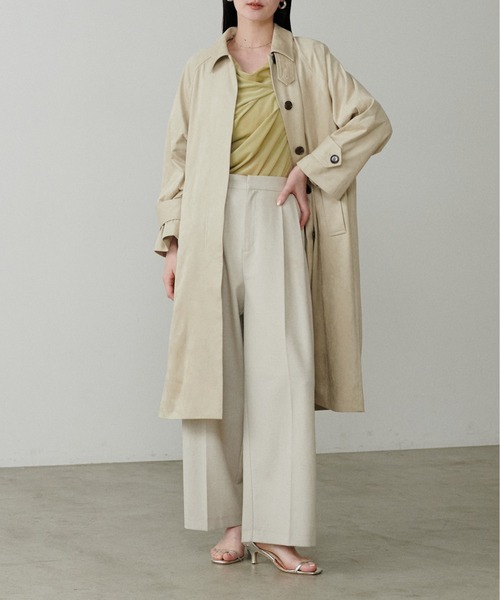 LARUTA（ラルータ）の「【LARUTA】シアーベロア5分袖ドレーププルオーバー（Tシャツ/カットソー・レディース・アイボリー/イエロー/ダークブラウン/ブラック・FREE）」の18枚目の写真