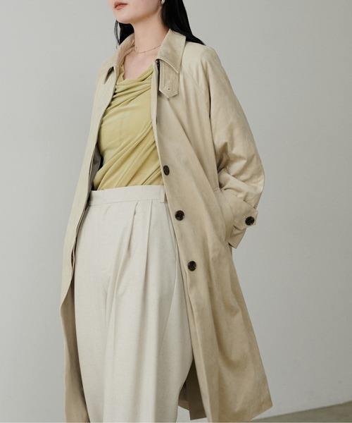 LARUTA（ラルータ）の「【LARUTA】シアーベロア5分袖ドレーププルオーバー（Tシャツ/カットソー・レディース・アイボリー/イエロー/ダークブラウン/ブラック・FREE）」の20枚目の写真