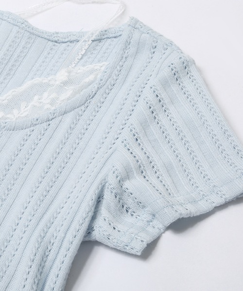 ラポミプチ ベイビーブルーリボントレーナー トップス