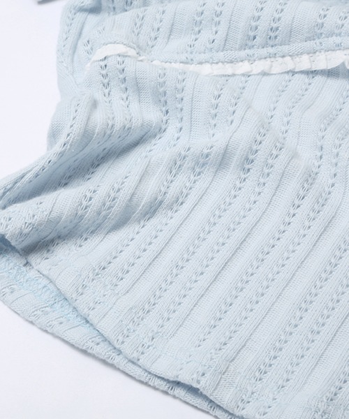 ラポミプチ ベイビーブルーリボントレーナー ラポミ プチ LA POMME petit Many Ribbon Sweat （Blue