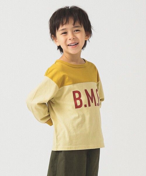 B:MING by BEAMS(ビーミングバイビームス)の「B:MING by BEAMS / プリント フットボール Tシャツ (100~140cm)(Tシャツ/カットソー・キッズ・グリーン/クリーム・140/110/100/130/120)」の2枚目の写真