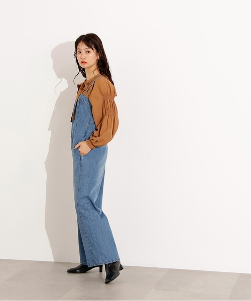 N.（N. Natural Beauty Basic）（エヌエヌナチュラルビューティーベーシック）の「【PS/低身長サイズ】デニムベアサロペット（サロペット/オーバーオール・レディース・ブルー系その他/ブラック・MEDIUM/PS）」の15枚目の写真