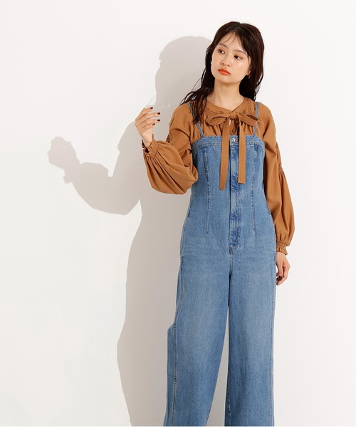 N.（N. Natural Beauty Basic）（エヌエヌナチュラルビューティーベーシック）の「【PS/低身長サイズ】デニムベアサロペット（サロペット/オーバーオール・レディース・ブルー系その他/ブラック・MEDIUM/PS）」の19枚目の写真