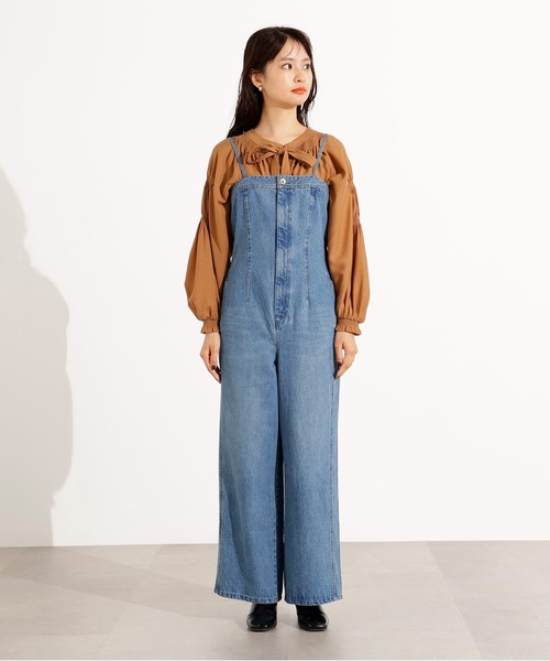 N.（N. Natural Beauty Basic）（エヌエヌナチュラルビューティーベーシック）の「【PS/低身長サイズ】デニムベアサロペット（サロペット/オーバーオール・レディース・ブルー系その他/ブラック・MEDIUM/PS）」の21枚目の写真