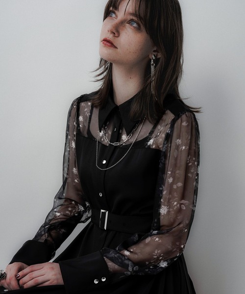 HARE（ハレ）の「ボタニカルシアーガラキリカエワンピース(HARE)（ワンピース・レディース・ブルーグレー/ブラック・FREE）」の19枚目の写真