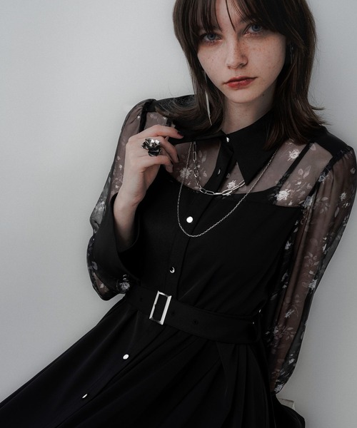 HARE（ハレ）の「ボタニカルシアーガラキリカエワンピース(HARE)（ワンピース・レディース・ブルーグレー/ブラック・FREE）」の20枚目の写真