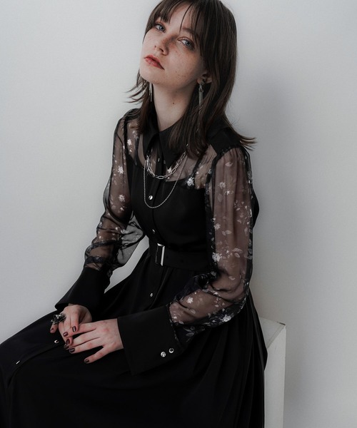 HARE（ハレ）の「ボタニカルシアーガラキリカエワンピース(HARE)（ワンピース・レディース・ブルーグレー/ブラック・FREE）」の21枚目の写真