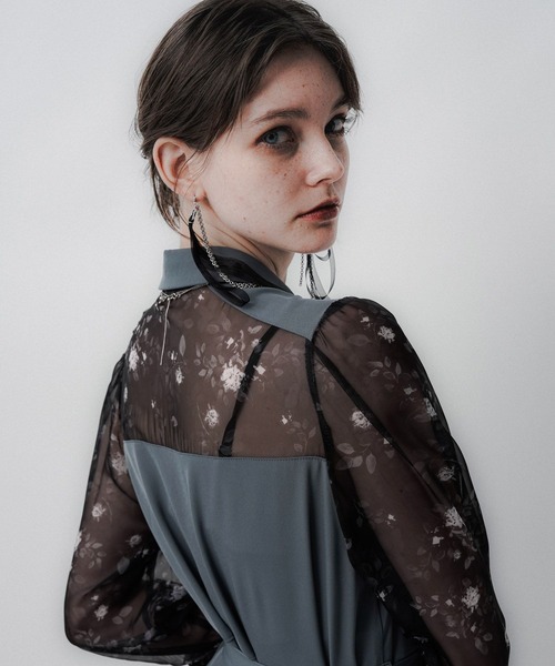 HARE（ハレ）の「ボタニカルシアーガラキリカエワンピース(HARE)（ワンピース・レディース・ブルーグレー/ブラック・FREE）」の16枚目の写真