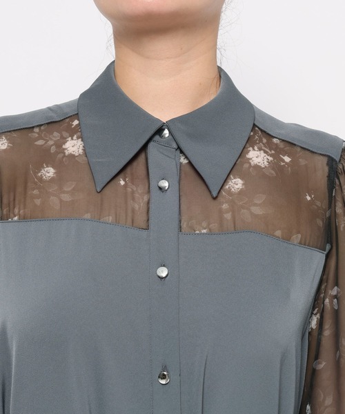 HARE（ハレ）の「ボタニカルシアーガラキリカエワンピース(HARE)（ワンピース・レディース・ブルーグレー/ブラック・FREE）」の8枚目の写真