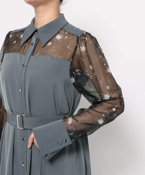 HARE（ハレ）の「ボタニカルシアーガラキリカエワンピース(HARE)（ワンピース・レディース・ブルーグレー/ブラック・FREE）」の9枚目の写真