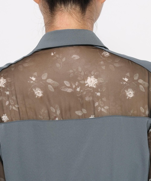 HARE（ハレ）の「ボタニカルシアーガラキリカエワンピース(HARE)（ワンピース・レディース・ブルーグレー/ブラック・FREE）」の5枚目の写真