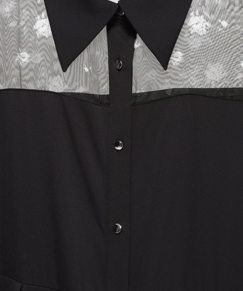 HARE（ハレ）の「ボタニカルシアーガラキリカエワンピース(HARE)（ワンピース・レディース・ブルーグレー/ブラック・FREE）」の3枚目の写真