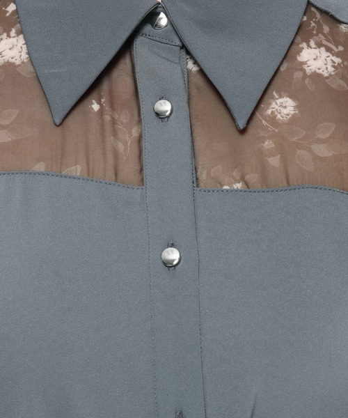 HARE（ハレ）の「ボタニカルシアーガラキリカエワンピース(HARE)（ワンピース・レディース・ブルーグレー/ブラック・FREE）」の4枚目の写真