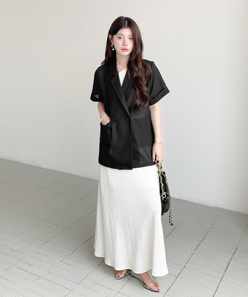 by LEGNA(バイレグナ)の「メッシュ半袖シアージャケット(その他アウター・レディース・ブラック/ブラウン系その他/グレイッシュベージュ・LARGE/MEDIUM)」の6枚目の写真