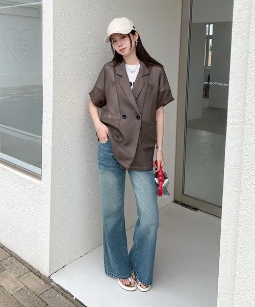 by LEGNA(バイレグナ)の「メッシュ半袖シアージャケット(その他アウター・レディース・ブラック/ブラウン系その他/グレイッシュベージュ・LARGE/MEDIUM)」の14枚目の写真